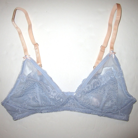 TOPSHOP Blue Lilac Bralette Lot 3 sz 6 Lace Bras Bra Set New - Picture 1 of 3